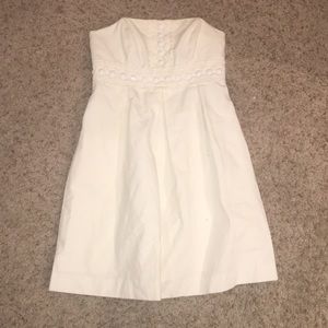 Lilly Pulitzer embellished strapless white dress